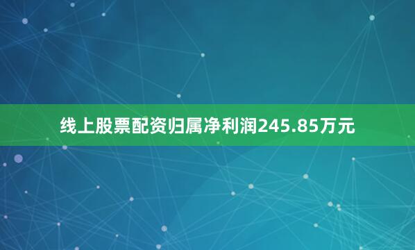 线上股票配资归属净利润245.85万元
